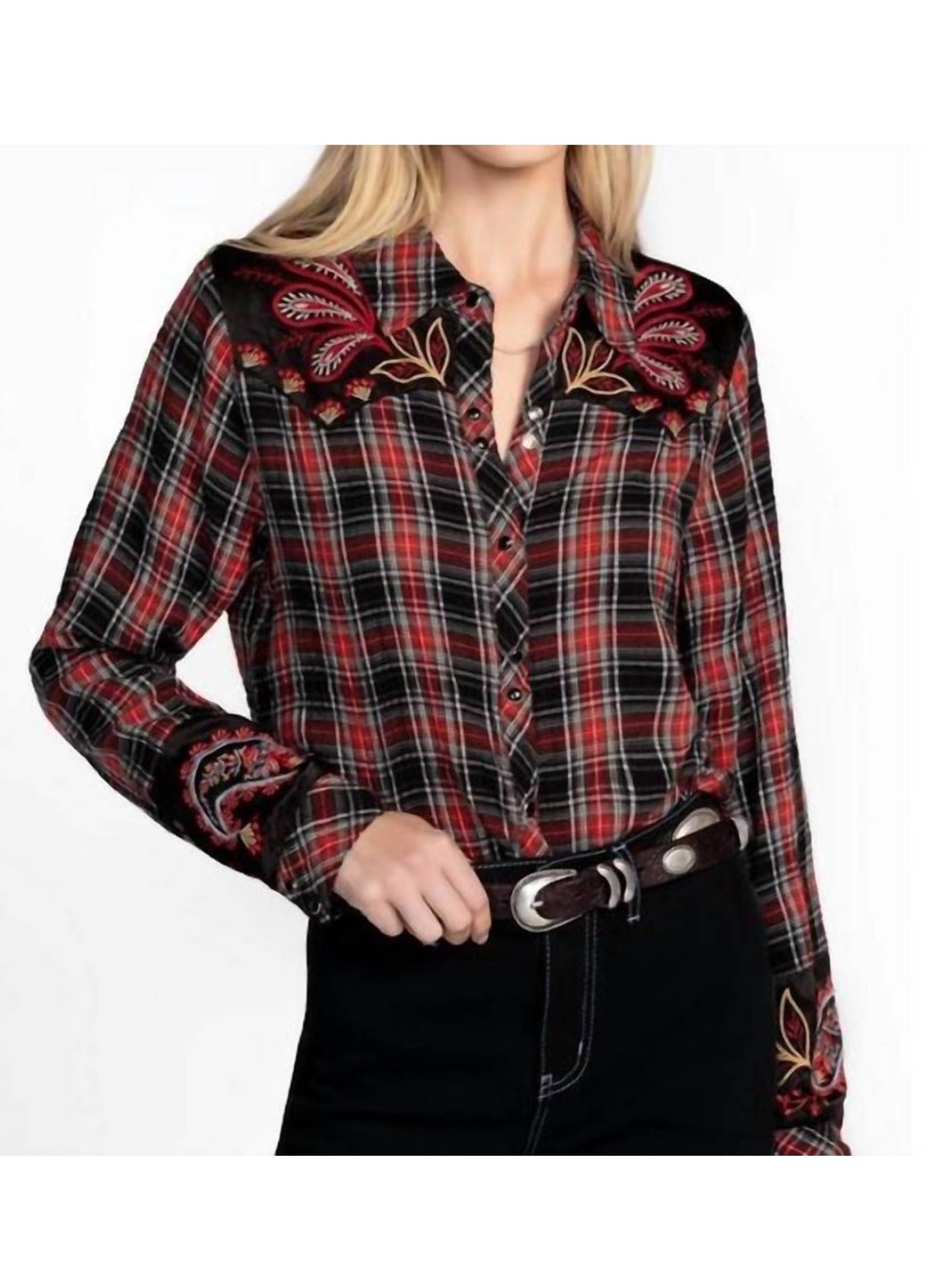 JOHNNY WAS 🌺 Puffs Sleeves Western Shirt Sz S